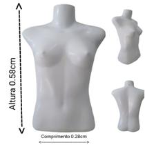 Manequim feminino adulto (busto slim p.36) na cor branco.