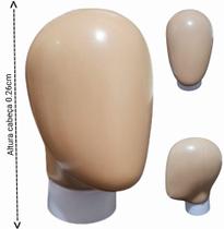 Manequim feminino adulto (cabeça ovo feminino) bege + suporte na cor branca.