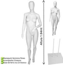 Manequim feminino adulto (Fitnes definido) + base de ferro - Ksouza manequins