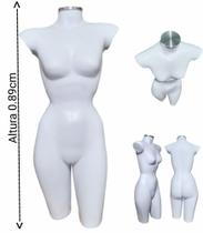 Manequim feminino adulto (meio corpo cinturinha N.36) branco com tampa prata. Manequim feminino adulto (meio corpo cinturinha N.36) branco com tampa prata.
