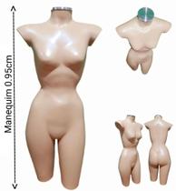 Manequim feminino adulto (meio corpo cinturinha N.36) na cor bege + tampa prata Manequim feminino adulto (meio corpo cinturinha N.36) na cor bege + tampa prata