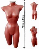 Manequim feminino adulto (Meio corpo cinturinha N.36) na cor Rose + tampa de alumínio. - Ksouza manequins