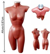 Manequim feminino adulto (Meio corpo cinturinha N.36) na cor Rose + tampa prata