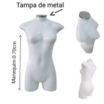 Manequim feminino adulto (meio corpo jó) branca com tampa de metal - Ksouza manequins