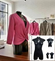 Manequim feminino adulto (Meio corpo modelo jó n.36)na cor preto com tampa prata