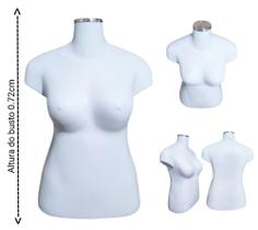 Manequim feminino (Busto plus size GG N.46) branco com tampa prata.