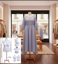 Manequim Feminino (Busto plus size GG N.46) branco com tampa Rose + pedestal H Rose. Manequim Feminino (Busto plus size GG N.46) branco com tampa Rose + pedestal H Rose.