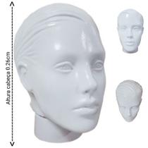 Manequim feminino (Cabeça moldada) na cor branco + suporte branco Manequim feminino (Cabeça moldada) na cor branco + suporte branco