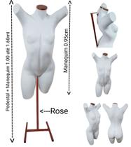 Manequim feminino (Meio corpo Cláudia Raia perna extendida N.38) branco tampa Rose + pedestal H rose