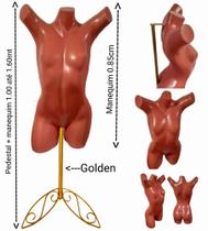 Manequim feminino (Meio corpo colan Rio Claudia raia N.38) Rose com pedestal retro Golden