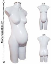 Manequim feminino (Meio corpo modelo grávida N.38) branco com tampa prata