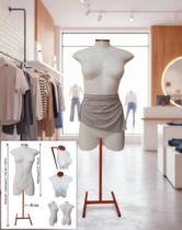 Manequim feminino (Meio corpo modelo jó n.36) branco com tampa Rose + pedestal H Rose
