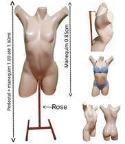 Manequim feminino (Meio corpo pose Cláudia Raia N.38) bege + pedestal H na cor Rose Manequim feminino (Meio corpo pose Cláudia Raia N.38) bege + pedestal H na cor Rose