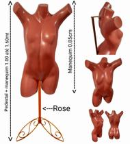 Manequim feminino (Meio corpo pose collan Rio Claudia raia) Rose + pedestal Retro rose Manequim feminino (Meio corpo pose collan Rio Claudia raia) Rose + pedestal Retro rose