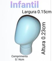 Manequim infantil bebê (cabeça ovo + suporte) na cor branco.