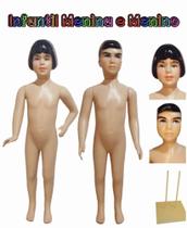 Manequim infantil (Menina e Menino, veste 3 a 6 anos) bege + base de ferro na cor bege. Manequim infantil (Menina e Menino, veste 3 a 6 anos) bege + base de ferro na cor bege.