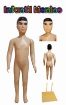 Manequim infantil (Menino veste 3 a 6 anos) bege + base de ferro na cor bege.