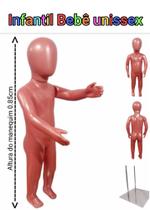 Manequim infantil unissex ( Bebê veste 1 a 2 anos) Rose + base prata Manequim infantil unissex ( Bebê veste 1 a 2 anos) Rose + base prata