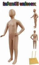 Manequim infantil (Unissex veste 3 a 6 anos )bege mão na cintura + base de ferro na cor bege. Manequim infantil (Unissex veste 3 a 6 anos )bege mão na cintura + base de ferro na cor bege.