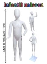 Manequim infantil unissex (veste 3 a 6 anos) branco + base de ferro branco