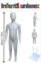 Manequim infantil (unissex, veste 3 a 6 anos) branco + base de ferro na cor branco