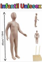 Manequim infantil (Unissex veste de 3 a 6 anos ) na cor bege + base de ferro bege.
