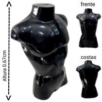 Manequim masculino adulto (busto definido) na cor preto - Ksouza manequins