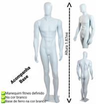 Manequim masculino adulto (fitnes definido)+ base de ferro