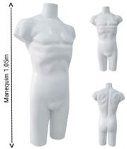 Manequim masculino adulto (Meio corpo modelo definido N.40) na cor branco Manequim masculino adulto (Meio corpo modelo definido N.40) na cor branco