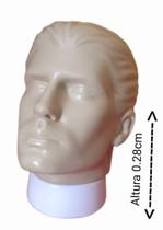 Manequim masculino (cabeça com face) + suporte na cor bege Manequim masculino (cabeça com face) + suporte na cor bege