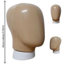 Manequim masculino (Cabeça ovo) na cor bege + suporte branco.