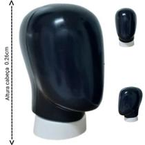 Manequim masculino (Cabeça ovo) na cor preto + suporte branco.