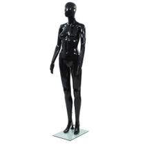 Manequim vidaXL de corpo inteiro, preto brilhante, feminino, giratório Manequim vidaXL de corpo inteiro, preto brilhante, feminino, giratório