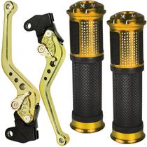 Manete de freio embreagem esportivo a disco YBR125 Factor ED 2009 a 2013 com manopla par Manete de freio embreagem esportivo a disco YBR125 Factor ED 2009 a 2013 com manopla par