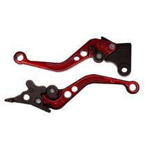 Manete Esportiva Regulagem Cg 125 Titan 00 A 04 Fan 125 04 a 08 Titan Fan 150 09 A 12 Freio Disco Vermelho Par