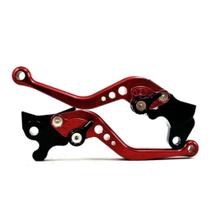 Manete Esportiva Regulagem Cg 125 Titan 00 A 04 Fan 125 04 a 08 Titan Fan 150 09 A 12 Freio Lona Vermelha Par