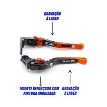 Manete Esportivo Extensível Suzuki Gsxs 750 1000 Srad Gravado a laser