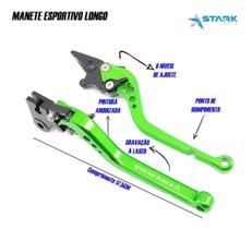 Manete Esportivo Longo Stark Yamaha Ybr Factor 150 Ubs