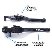 Manete Esportivo Reforçado Gravado A Laser BMW Enduro Megamoto K1200r R1200gs