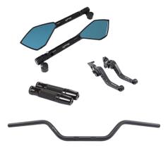 Manete Manopla Retrovisor Guidão Riva Yes 125 Intruder 125