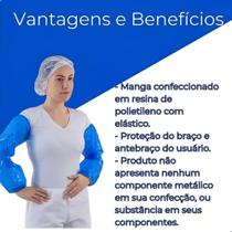 Manga azul Impermeável 22X53cm Com Elástico 100 Unidades Manga azul Impermeável 22X53cm Com Elástico 100 Unidades