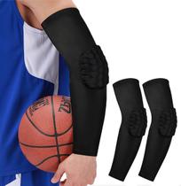 Manga de braço SUJAYU acolchoada de voleibol, pacote com 2 unidades, preta, tamanho P Manga de braço SUJAYU acolchoada de voleibol, pacote com 2 unidades, preta, tamanho P
