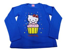 Manga Longa Hello Kitty Blusa Baby Look Infantil Frio Maj703 RCH
