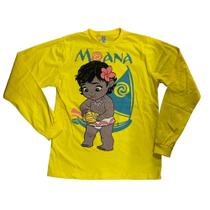 Manga Longa Moana Baby Camiseta Blusa Infantil Maj1128