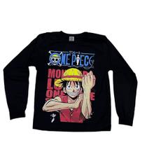 Manga Longa One Piece Luffy Blusa Camiseta Infantil Meia Estação Anime Maj1009