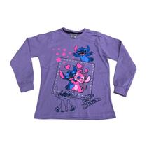 Manga Longa Stitch Lilo Blusa Camiseta Infantil Desenho Maj1087