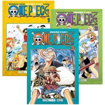 Manga One Piece Coleção 3 Em 1, 1778 Páginas, Kit Com 3 Primeiros Volumes L A C R A D O S