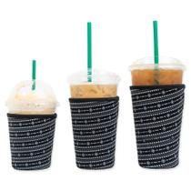 Mangas de café gelado Baxendale, pacote com 3, neoprene reutilizável