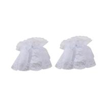 Mangas De Renda Preta Com Babados Florais Estilo Lolita, Punhos Elásticos Elegantes Para Mulheres E