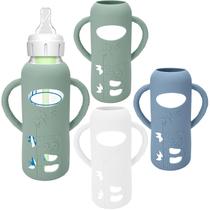 Mangas de silicone para mamadeiras de vidro Dr. Brown's, 240 ml, pacote com 3